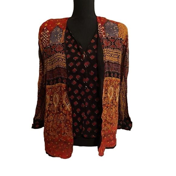 Vintage Carole Little Boho Blazer Top Combo - Picture 1 of 5